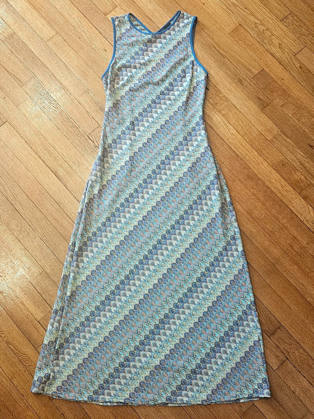 Donna Morgan Sleeveless Sheer Crotchet Maxi Dress